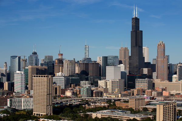 UIC and Chicago's Loop skyline