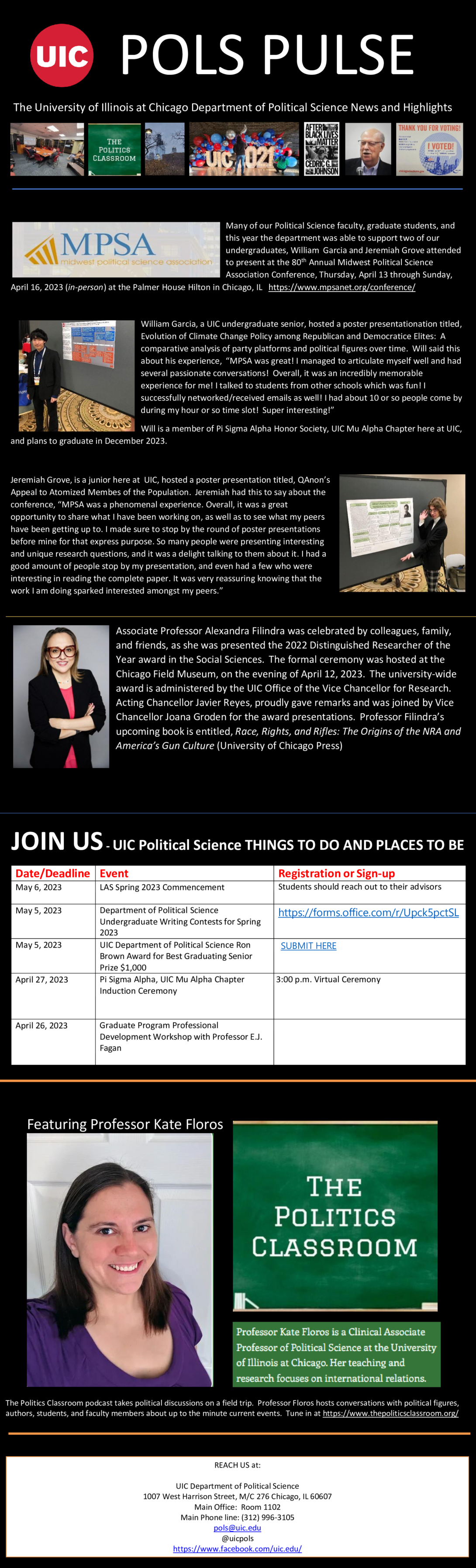 Political Science Department newsletter